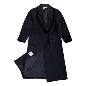 VINTAGE JONATHAN MICHAEL Pure Wool Long Trench Retro Pea Coat Womens Large